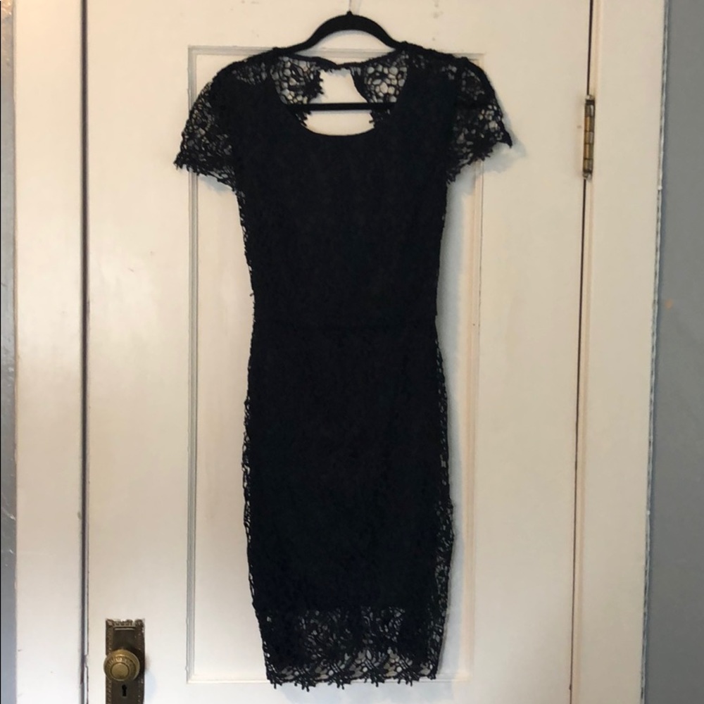Francesca’s Navy Blue Lace Dress
